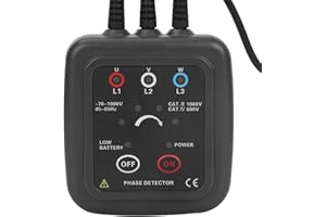 AC 70-1000V Non Phase Sequence Detector Tester Rotation Monitor Magnetic Base Phase Meter with 0.6M Clamp Lead Length ETCR100