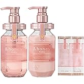 [Genuine Product] &honey Melty Moist Repair Shampoo & Conditioner Set 440mL+450g/14.87.fl.Oz+15.69Oz Sulfate-Free Moisturizing Hair Care Tame Frizz and Waves Unique Blend Honeys Argan Oil Japanese