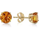 Galaxy Gold GG 14k Yellow Gold Citrine Stud Earrings