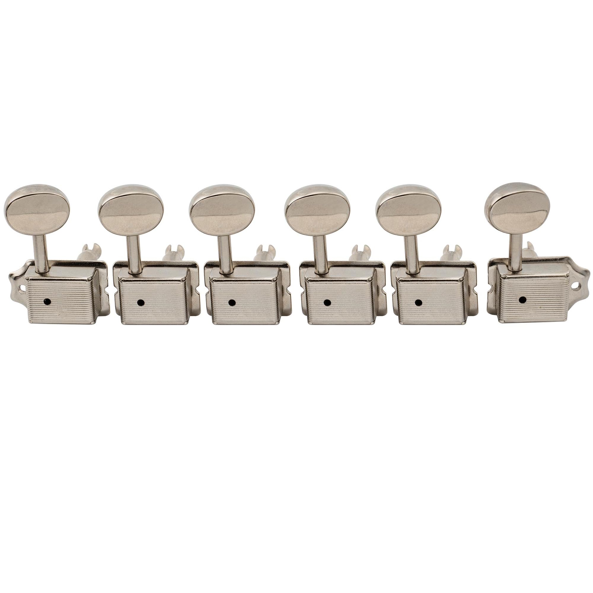 Musiclily Pro Vintage Style Split Shaft 6 in Line Guitar Tuners Tuning Pegs Keys Machine Heads Set for Squier Classic Vibe Strat/Tele Style, Nickel