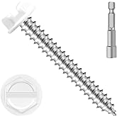 #8 x 1-1/2" Slotted Hex Washer Head Self Tapping Screws, White Painted Self Piercing Gutter Screws, Zinc Plated Finish, 1/4" Hex Driver Included, 100 PCS