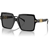Versace Woman Sunglasses Black Frame, Dark Grey Lenses, 55MM