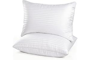Pantrypoet Bed Gel Pillow - (2 Pack Queen) Comfortable and Plush Cooling Gel Fiber Filled Pillow, Luxury Fluffy Hotel Quality