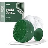Palm Face Clean Pro⁺ - Electric Silicone Face Scrubber for Acne with 7000+ Sonic Pulses - IPX7 Waterproof Rechargeable Exfoliator with Slip-Free Grip, 3 Speed Settings & Phthalate-Free - Forest