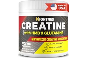 MIGHTNES Creatine Monohydrate - Creatine Powder for Men - Creatine for Women - Creatine HMB - Micronized Creatine Powder - Creatine Glutamine| for Muscle Growth & Recovery| Gluten Free, 30 Servings, Unflavored