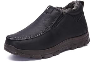 COSIDRAM Men Shoes Winter Snow Boots Cotton-padded Slip on Casual Warm Walking Sneakers House Shoes