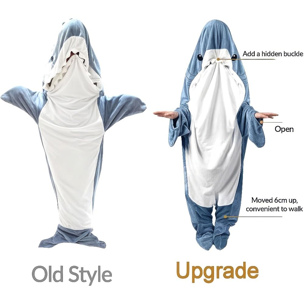 Shark Blanket Adult & Kid, Shark Onesie Kid, Shark Hoodie Pajamas, Shark Costume Kids Halloween Gifts
