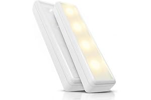 Brilliant Evolution Pack of 2 Wireless LED Stick on Lights Battery Operated Under Cabinet Lighting - 8.5 Inches Long - 65 Lumens Push Light for Kitchen, Closet, and Countertops