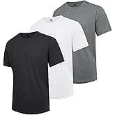 DOWMQ Mens T-Shirts Multi Pack Crewneck Cotton Tee Short Sleeve Classic Pullover Basic Summer Tops