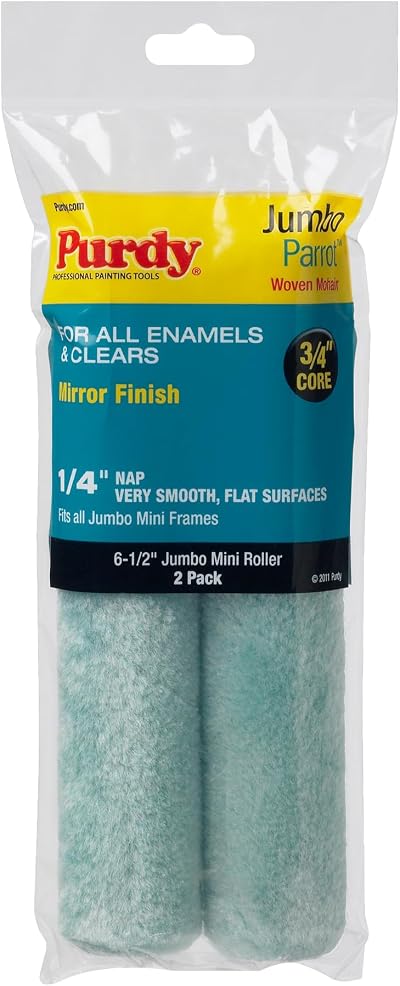 Purdy 2-Pack Jumbo Mini Roller Replacements 6-1/2 In Mohair 1/4 in