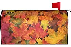 FATTTYCY Fall Leaves Mailbox Covers Magnetic Standard Size 18" X 21" Autumn Seasonal Mailbox Cover Decorations Wrap