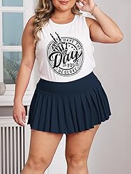 Women's Plus Size Micro Mini Pleated Skirts High