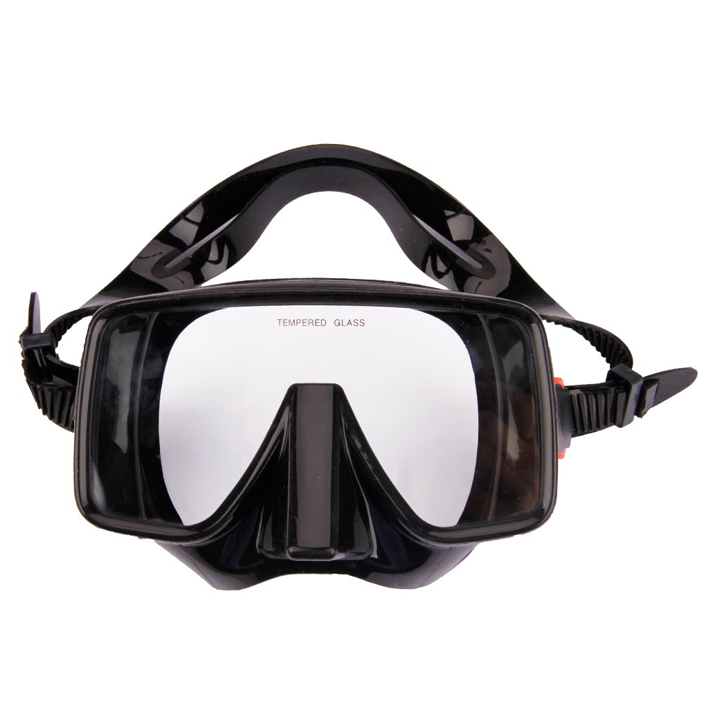 Swimm Goggles with Nose Cover Adults Snorkel Mask Anti-Fog Tempred Diving Scuba Goggles Wide View Adjustable No Leaking Swim Goggles Professional Snorkeling Gear (Adults-Black)