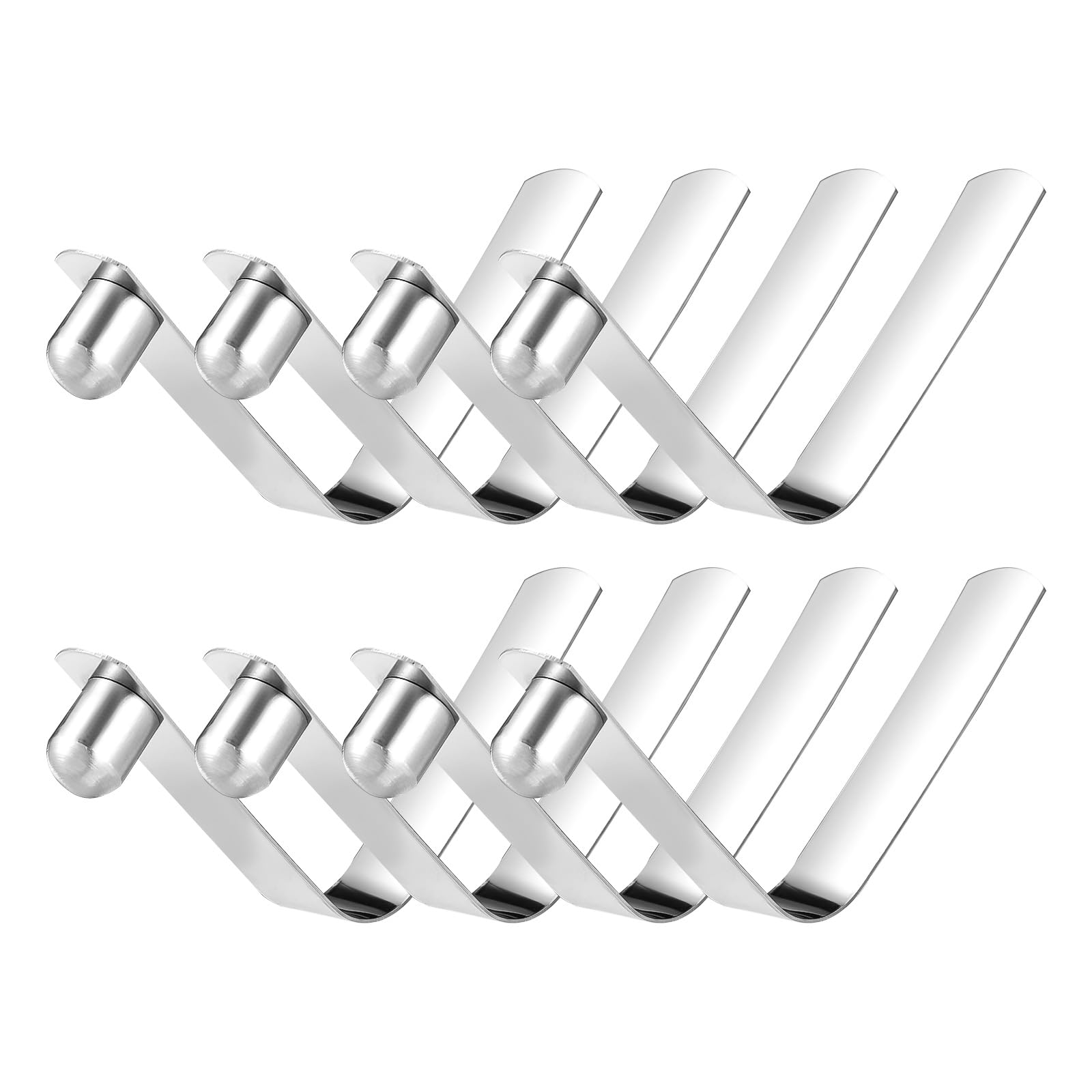 NQEUEPN 8pcs Push Button Spring Clip, Kayak Paddle Spring Clasp Snaps Stainless Steel Spring Button Clips Locking Tube Pins Accessories for Camping Kayak Paddle Tent Pole