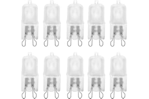 12VMONSTER 10 Pack Frosted Lense 40W Q40/G9/FR/120V G9 JCD 40 Watt 120 Volt T4 JD Type Halogen Light Bulb Photography Studio Bar Lounge Gallery Museum Kitchen Island Microwave Range Hood Bathroom Vanity Lighting