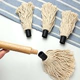 KLOPINXINGH Barbecue Brush Set Cast Iron Sauce Pot Mop Brush Replacement Heads view 7