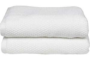 Everplush Diamond Jacquard Quick Dry Bath Towel,2 Pack,White