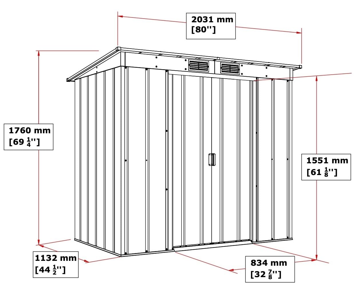 Duramax ECO 6 x 4 (2.17 m²) Metallgerätehaus mit Steildach, Gartenhaus aus feuerverzinktem Metall - Geräteschuppen, robuste und verstärkte Dachkonstruktion, wetterfester Metallschuppen, Anthrazit 4