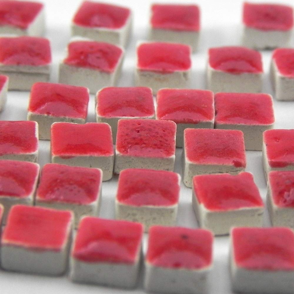 Set of 500 mini mosaics, 5 x 5 x 3 mm, in tomato red, WR01