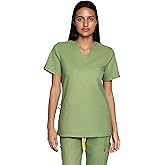 LAMBDA ACADIA Stella Women's Scrub Top – Everyday Scrub Top with Soft Stretch, V-Neck, 2 Pockets, Includes Storage Bag