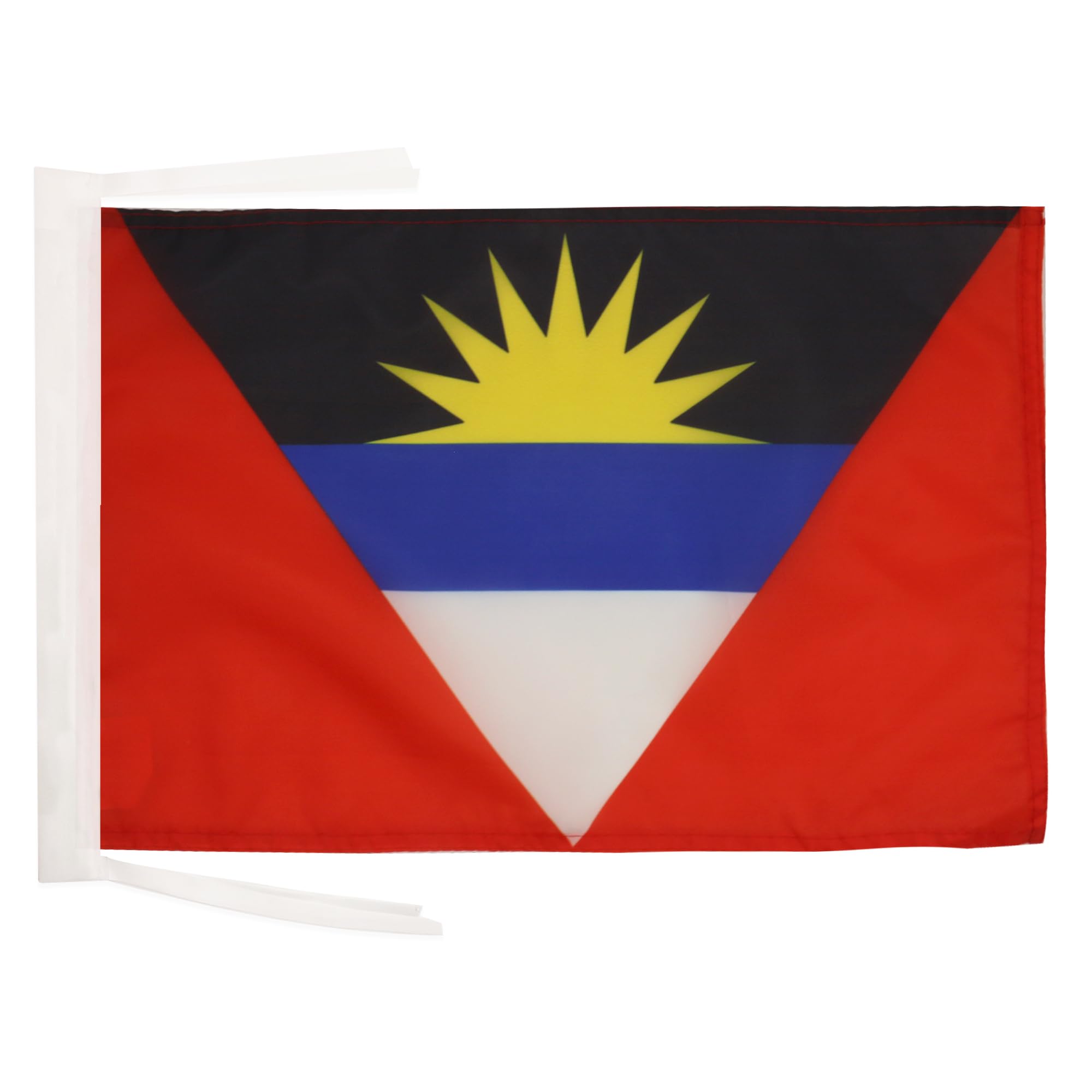 AZ FLAG - Antigua and Barbuda Flag - 18'' x 12'' - 100% Polyester Antiguan Barbudan Small Banner with Two Cords - Fade Resistant - Vivid Colors - 18x12 in - 45x30 Cm — image 1