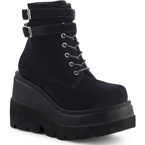 Botas Plataforma Demonia Gravedigger-250 Hombre Negros Para Cuero