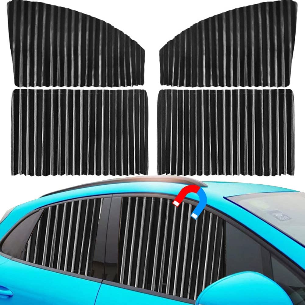 Photo 1 of Ovege Car Window Shades 4pcs - Side Window Sun Shades, Silky UV Protection Privacy Baby Suction Magnetic (Black-Opaque, Front&Back 4pcs)