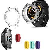 FCMEDZI Compatible for Garmin Venu 3 45mm ，Soft Frame TPU Protective Cover and Silicone Charging Dust Plug (Pack of 4+2)[Not for Venu 2/2S/]（Case Not Screen Protector ）