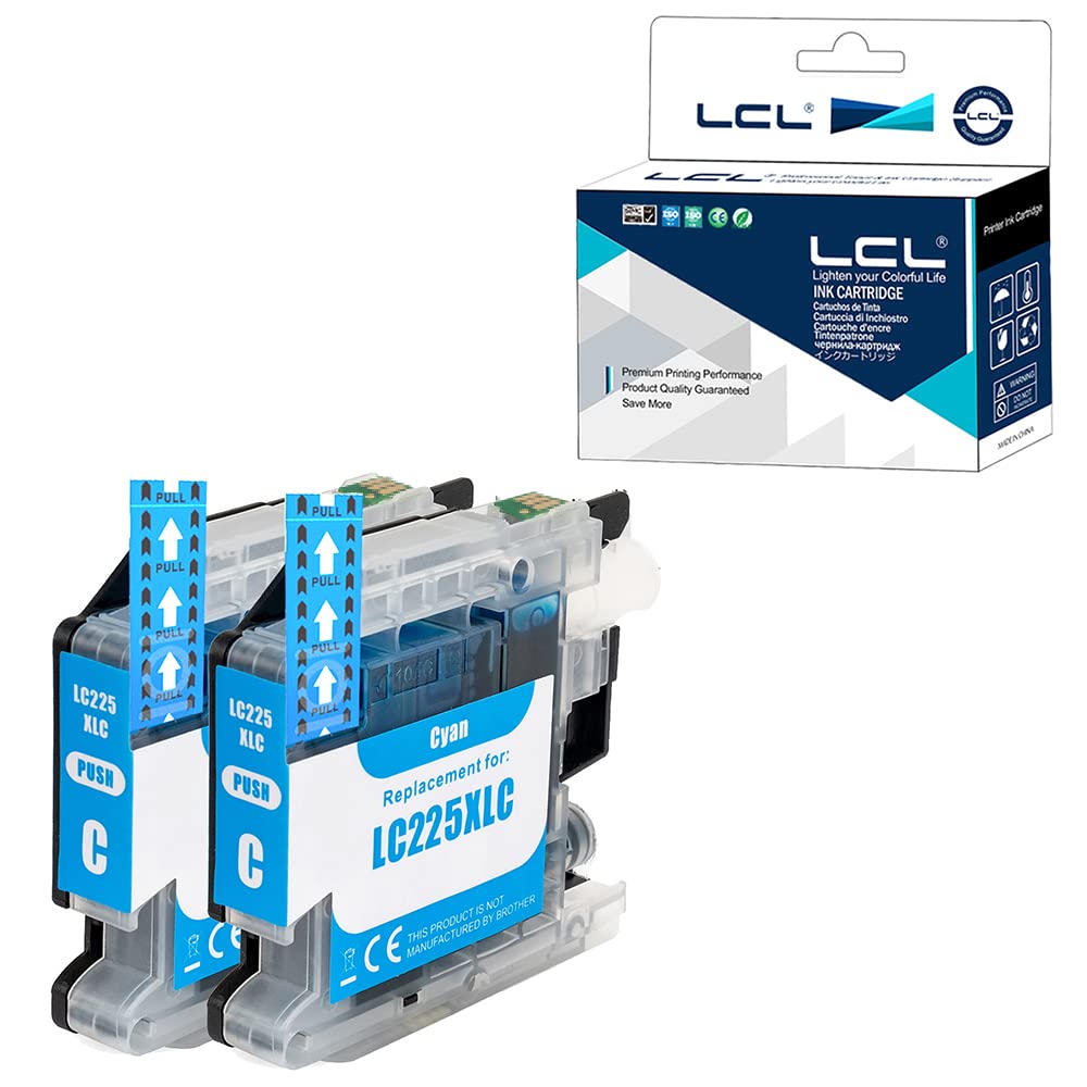 LCL LC225XL Cyan Ink Cartridge Compatible with Brother LC225 LC225XL LC225XLC for MFC-J4420DW J4620DW J4625DW DCP-J4120DW MFC-J5320DW J5620DW J5625DW J5720DW (2-Pack )