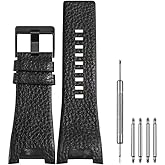 Cirtrar Men's 32mm Spring Bar Genuine Leather Replacement Straps Compatible with Diesel Leather Watch Band DZ1215 DZ1216 DZ1273 DZ1430 DZ1453 DZ4246 with Stainless Steel Buckle
