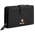 Nine West Women's Lockup Crossbody Phone Wallet – Compact Tote Purse, Black, 8x5x2 Inches