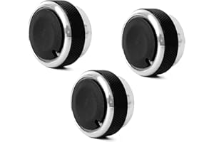 RBOKO 3 pcs Air Conditioning Knob Control Switch Compatible with Ford Focus 05-14, Auto Accessories Aluminum Alloy (Black)
