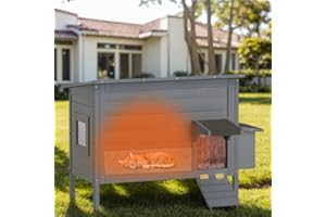 DEYGIA Outdoor Cat House, 40.5''w Huge Insulated Cat House for Winter with Insulated All-Round Foam, Walk-Slope, Weatherproof Feral Shelter for 5-6 Cats