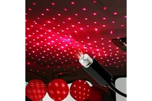 JAIZAIWJ Red USB Car Roof Star Projector Night Light Portable Flexible Adjustable Romantic Led Interior Car Lights for Bedroom Decor Car Camping Ceiling Roof,Party