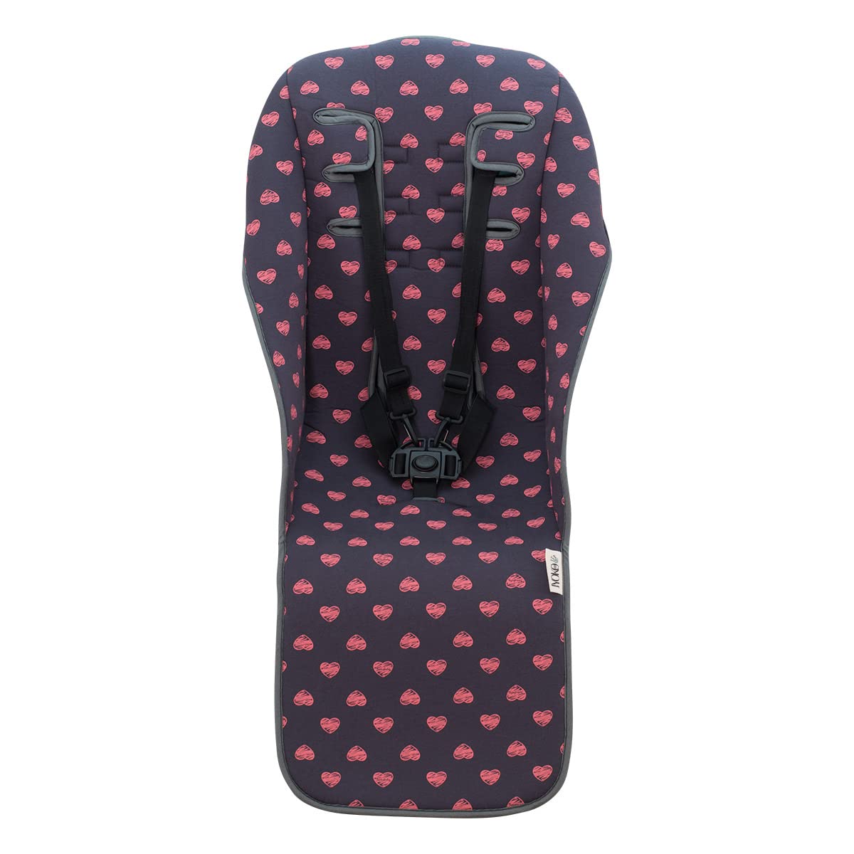 JYOKO Kids Universal 100% Cotton pram Liner for Stroller Compatible with UPPABABY Vista and Cruz (Fluor Heart)