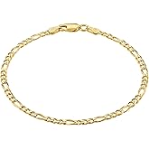 KISPER 18K Gold Plated 925 Sterling Silver Chain Bracelets for Women, Waterproof Tarnish Resistant, Curb/Rope/Figaro/Mariner Link Bracelet, 6.5, 7, 8, 9 Inch