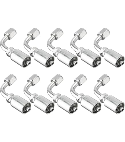 Raccords Hydrauliques FJX-04-04 - Lot De 10 | Femelle JIC 1/4" à Sertir Pour Tuyau 6,35 Mm | Acier Résistant à La Corrosion - 5