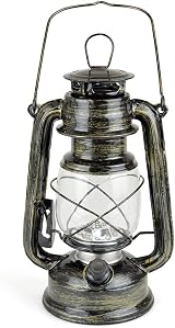 homelife Ottawa LED Storm Lamp Antique Brass 15 LEDs Battery Operated