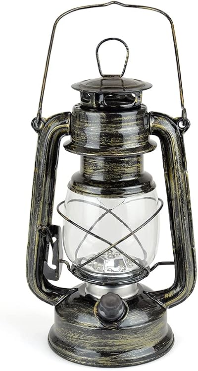 homelife Ottawa LED Storm Lamp Antique Brass 15 LEDs Battery Operated