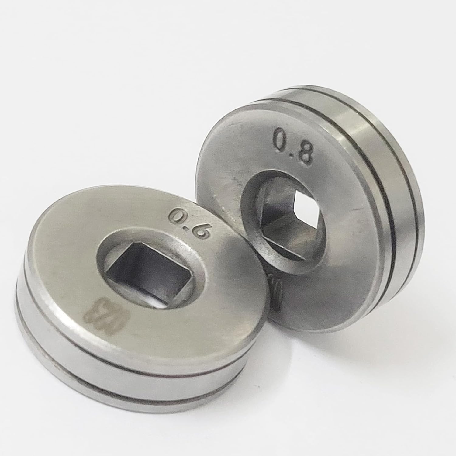 2X Wire Feed Drive Rollers Roll Wheels 25mm Diameter Smooth Groove Fit for SSJ16 Wire Feeder MIG MAG Welders Equipment Parts (0.6mm/0.8mm)