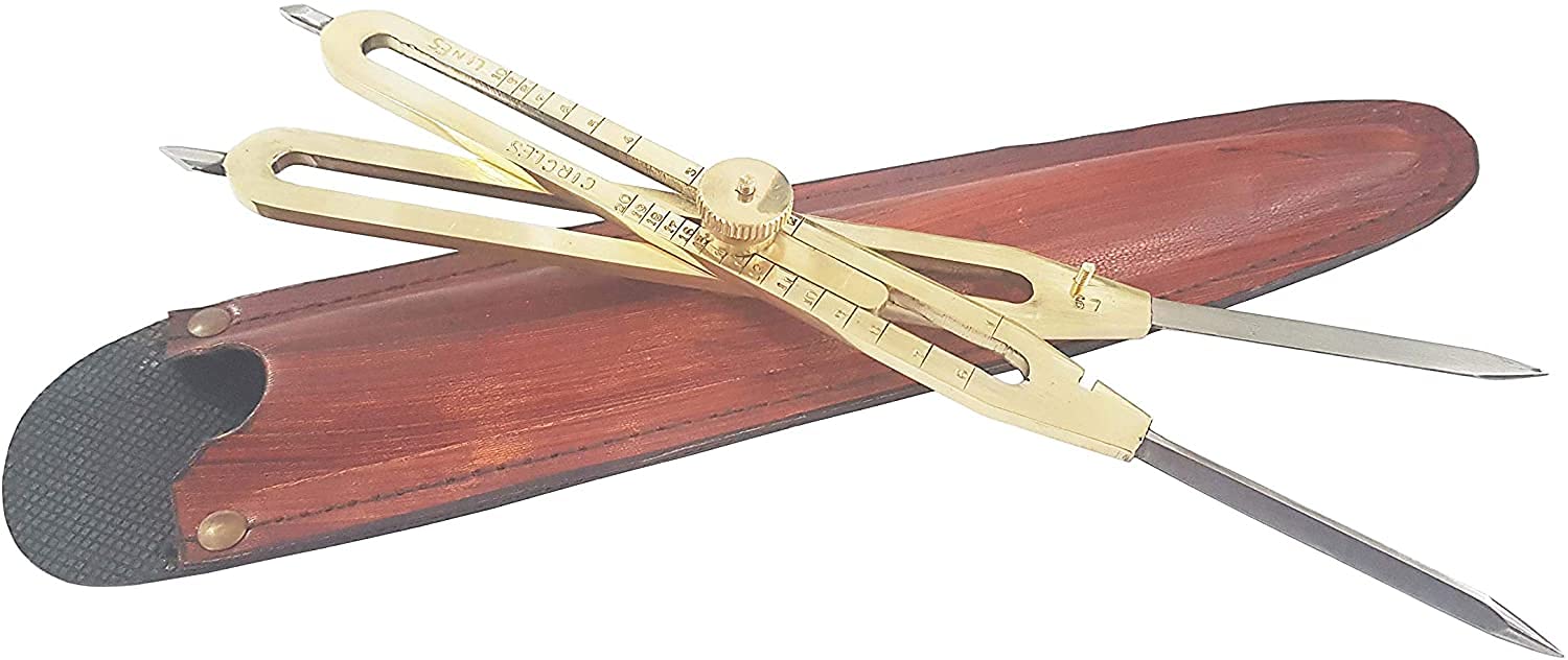 Samara Nautical Artist Proportional Scale Divider Drawing Tool Professional 9” Long Solid brass with Heavy Duty Steel Point