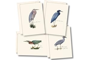Earth Sky + Water - Heron Assortment Notecard Set - 8 Blank Cards with Envelopes (2 each of 4 styles)