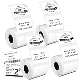 M110 Thermal Labels Compatible with Phomemo M100/M110/M150/M221/M220/M120/M200/M250 Label Printer 1.57"x1.18"(40x30mm),230 Labels/Roll, for Barcode/Address/Mailing/Logo/Business/Home Tag,4 Rolls