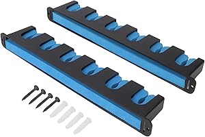 Horizontal Fishing Rod Rack Wall Mount Pole Storage, ABS For EVA Rod Holder for 6 Poles, Garage Fish Tackle Organizer and She