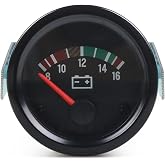Dyno Racing 2" 52mm Electronic Car Voltmeter Pointer Volt Gauge Voltage Meter Yellow Light Car Meter Read 8-16V