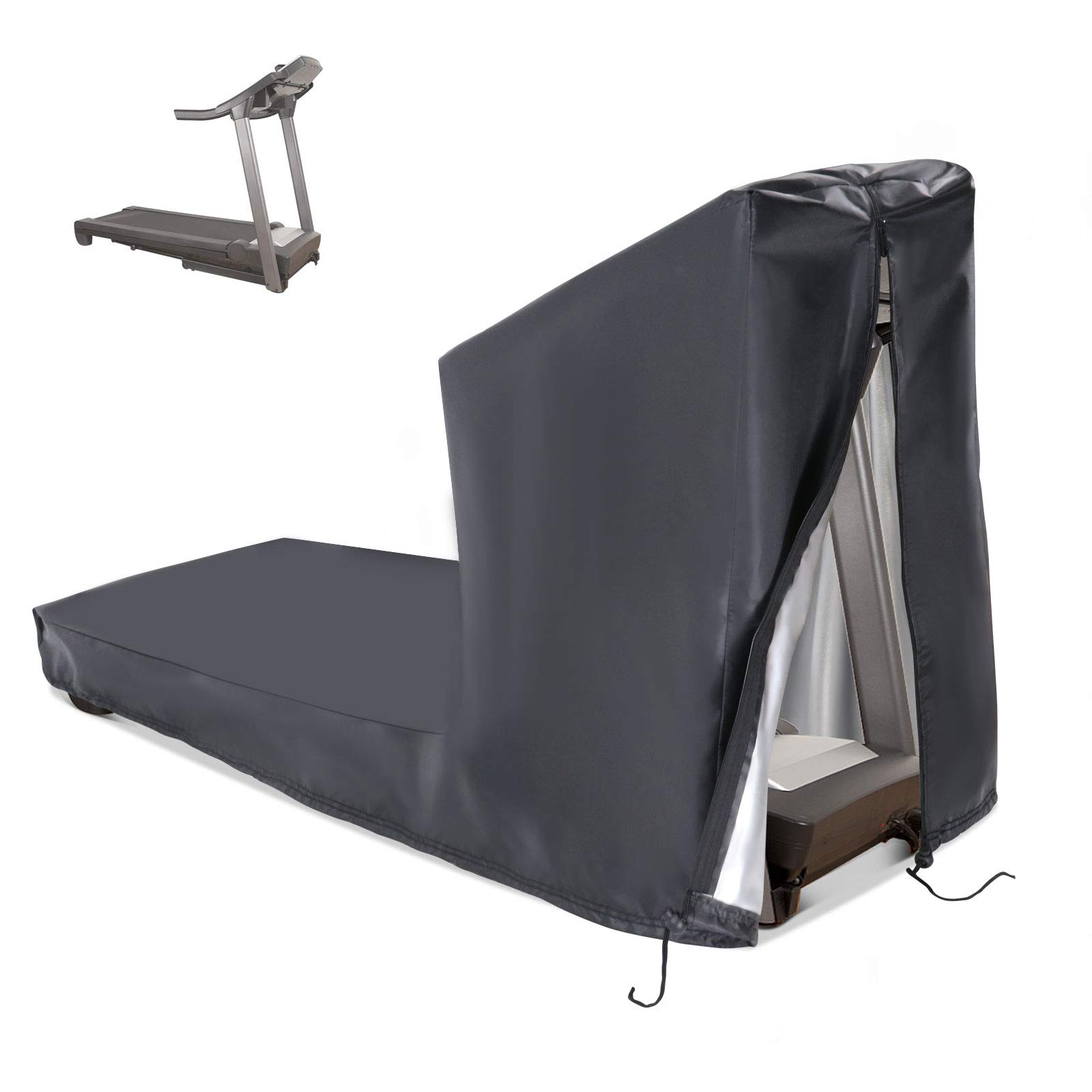 Onlyme Treadmill Cover, Waterproof Running Machines Cover for Non-Folding Home Treadmills with Zipper & Drawstring - 206x94x170cm