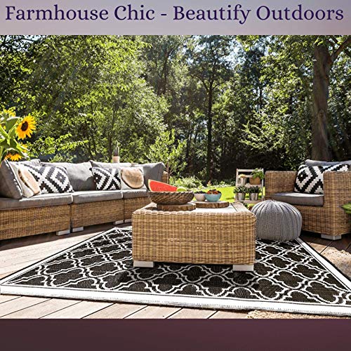 Recycled Plastic Outdoor Rug (4'x 6') Camping Rugs for Outside Your