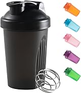 DDSHUN Shaker Bottle 400 ml Protein Powder Mixer with Mixball Black