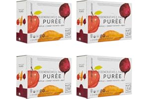 White Leaf Provisions Organic Purees / Baby Food Pouches - Fruits, Veggies & Grains, Toddler snack, Regeneratively Farmed, No Added Sugar, Non-GMO, BPA-Free Pouches 3.17 oz (Pack of 24, Apple + Sweet Potato + Beet)