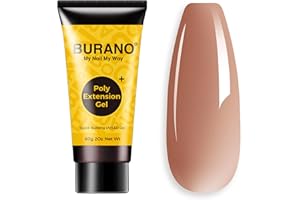 BURANO Poly Nail Extension Gel, 60ml Builder Gel Poly Extension Gel Trendy Nail Gel Builder for Nails (Nude)